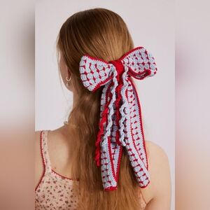 Blue Crochet Hair Bow DAMSON MADDER